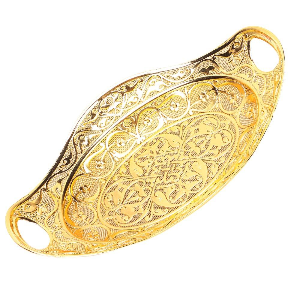Oval Shape Nut Tray Gold Serving Tray Elegant Jewelry Organizer Tray For Anniversary Parties