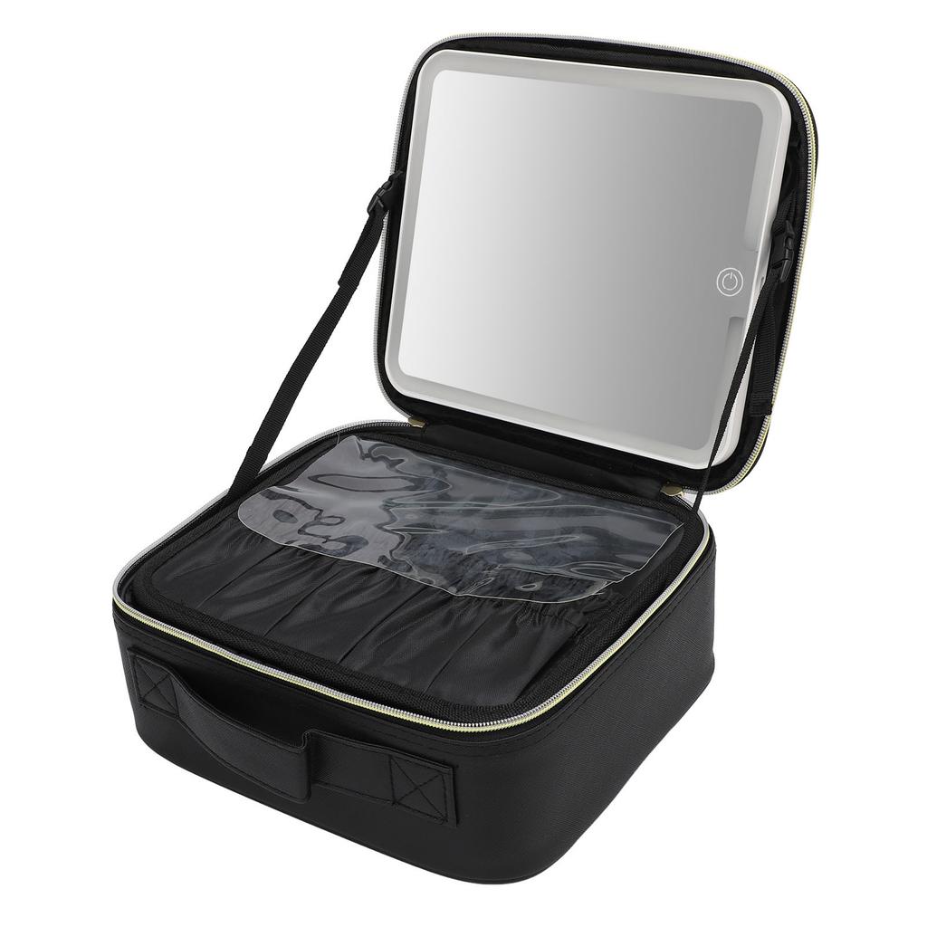 Portable LED Makeup Bag Multipurpose Stylish Large Capacity 3 Color Lights Dimmable Travel Makeup Bag with LED Mirror