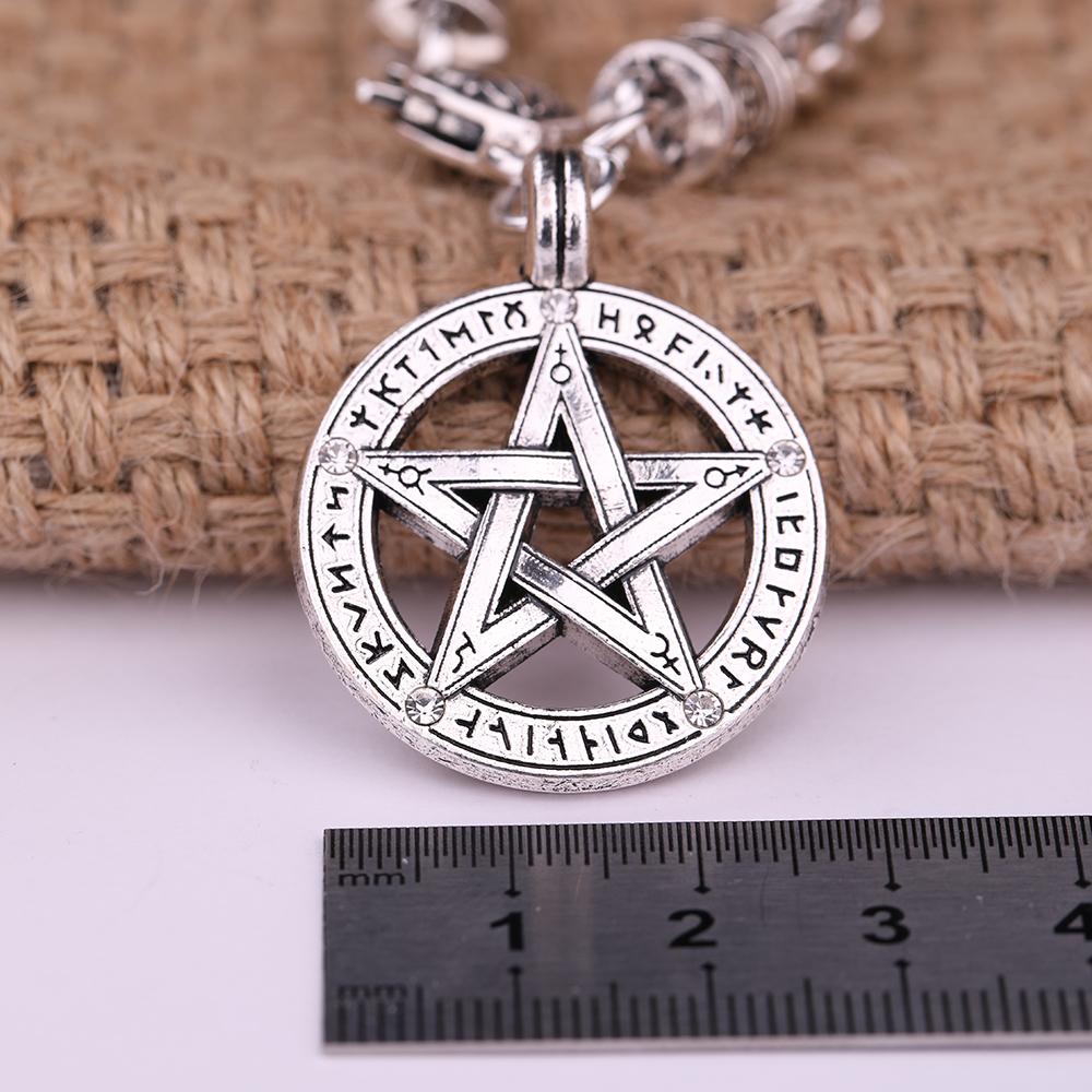 My Shape Viking Runes Supernatural Pentacle Pentagram Pendant Men Necklace Witch Protection Star Amulet Bracelets
