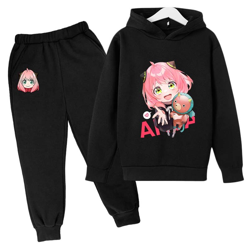 

SPY X FAMILY Anya Forger, детские толстовки, костюм, штаны с длинными рукавами для мальчиков и девочек, детская одежда, зимняя и осенняя одежда 150