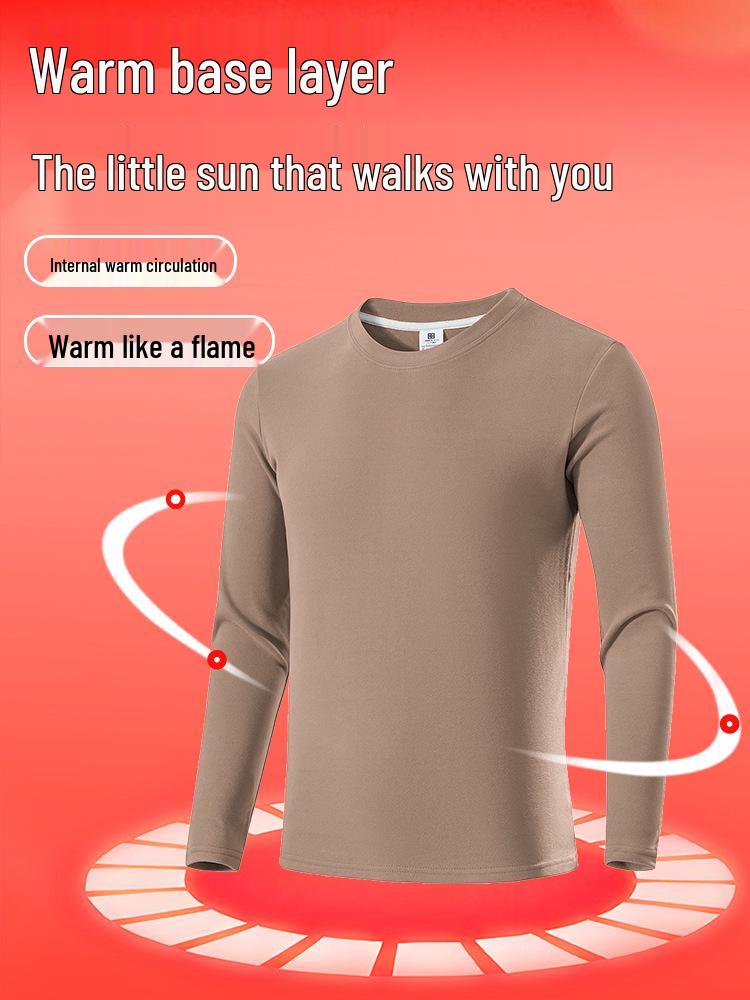 Men's Double-Sided Fleece Warm Winter Thermal Set: Long-Sleeved Top & Seamless Pants