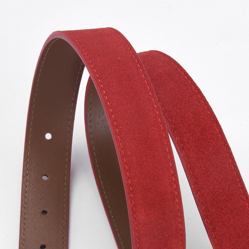 Retro Belt Women's Dress Pants Decoration Fashionable Simple High-end Reverse Velvet Leather Pin Buckle Belt for Women