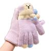 Touch-screen Warm Knitted Gloves Cartoon Girls Winter Gloves Riding Protective Mittens  Cycling