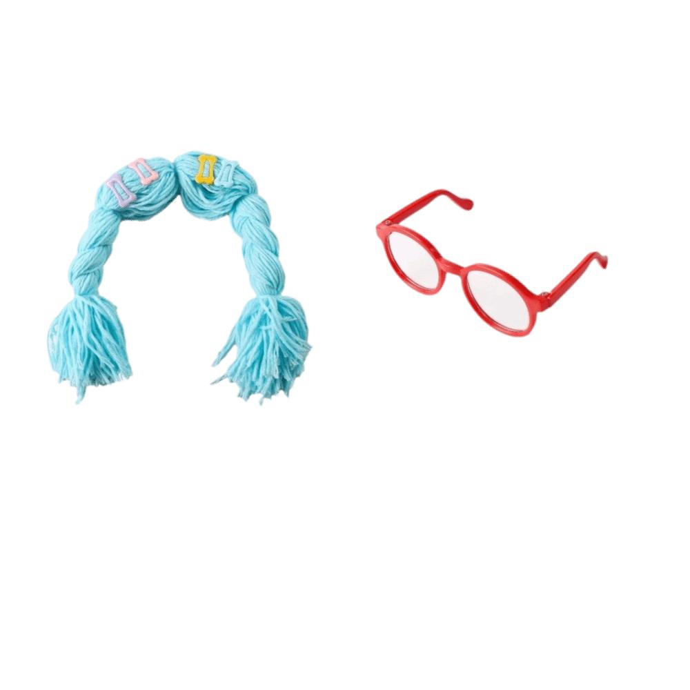 Colorful Pet Decoration Wig Knitted Cat Cosplay Headwear Cute Pet Headgear Party Costume красный