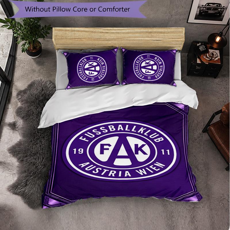 Austria Wien FC Themed Bedding 3Pcs Duvet Cover Set Decorative Bed Linen For Teen Room Home Decoration