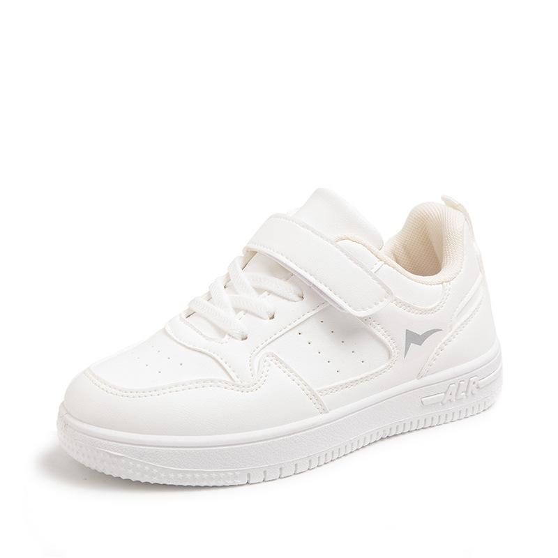 Children's and students' casual little white shoes New Four Seasons Boys and Girls Leather Mesh School Performance White Shoes Soft Sole