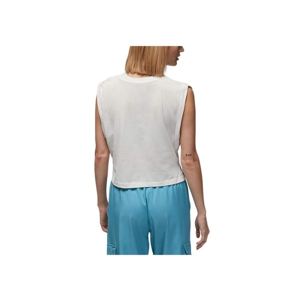 Jordan Sport Essentials Solid Color Crew Neck Pullover Tank Top Women Tops Phantom-Gray White DQ4395-030