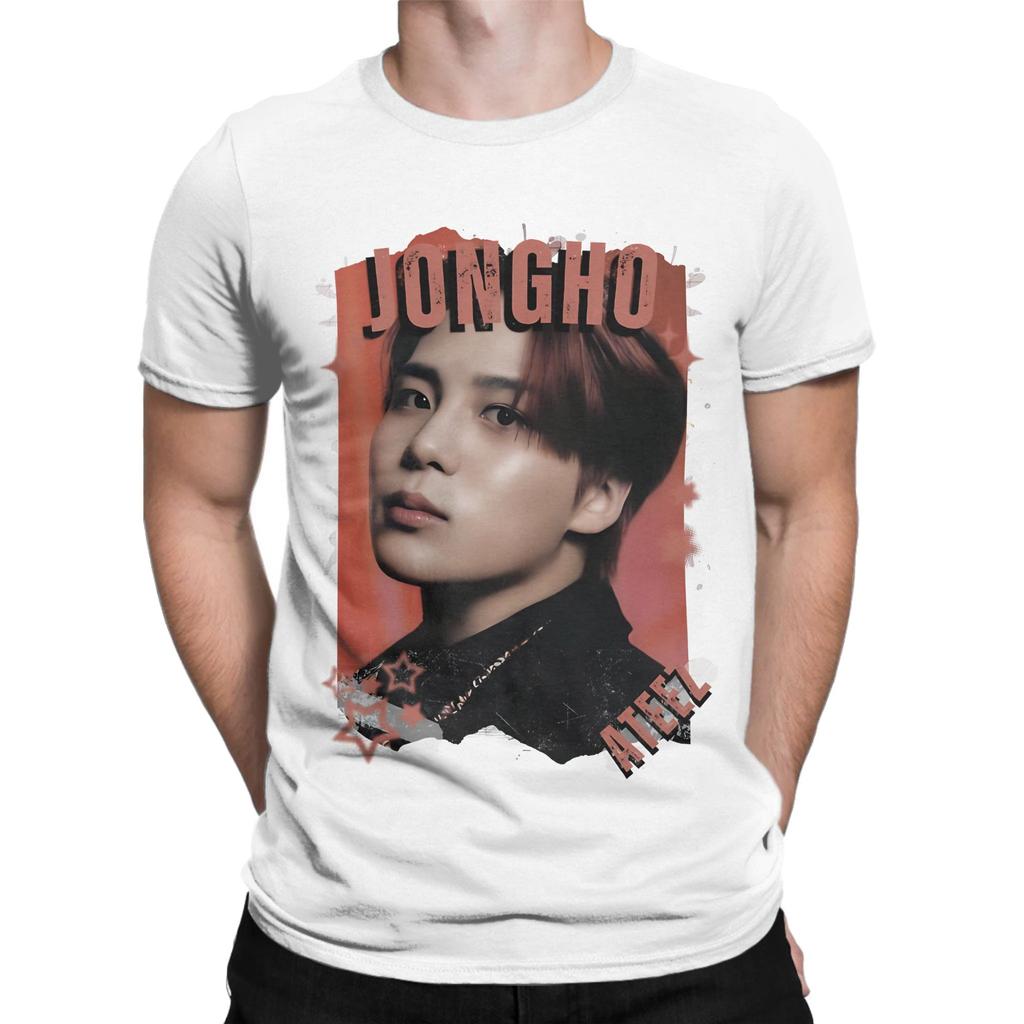 Aateez Jongho Kpop Group Collage Design Graphic 100 Cotton TShirt Aateez Tees Tops For Unisex