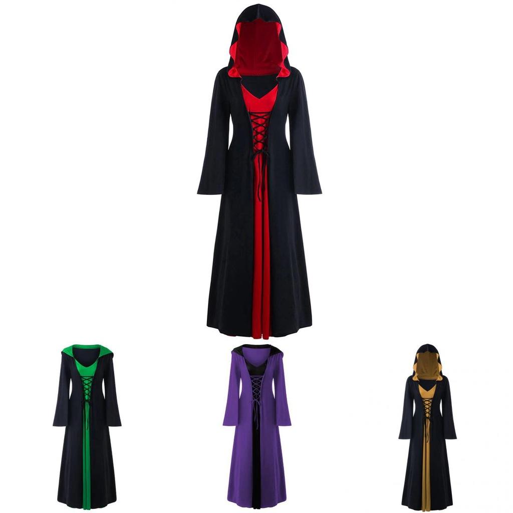 Enchanting Long Sleeve Medieval Gothic Dress Perfect For Halloween Cosplay Events