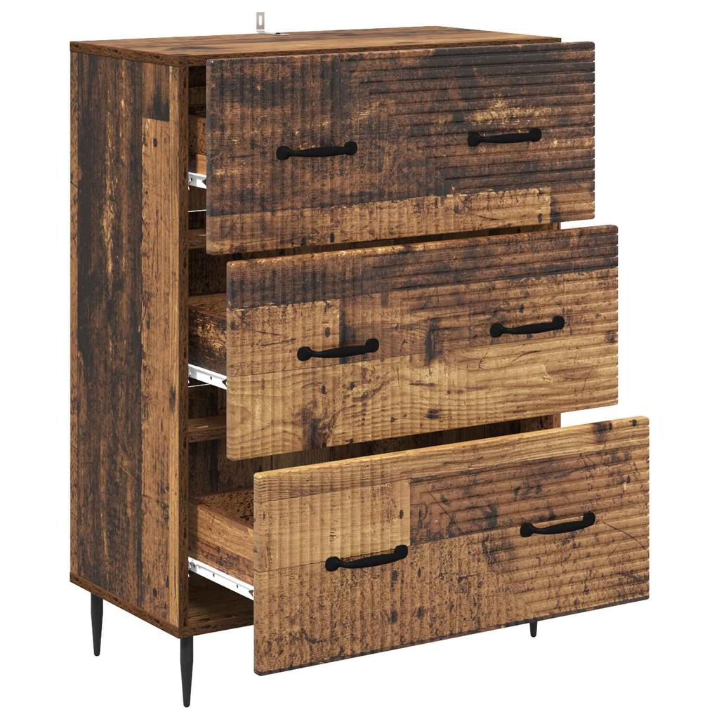 Drawer Cabinet Made of Reclaimed Wood 66 x 34.5 x 89.5 cm Engineered Wood