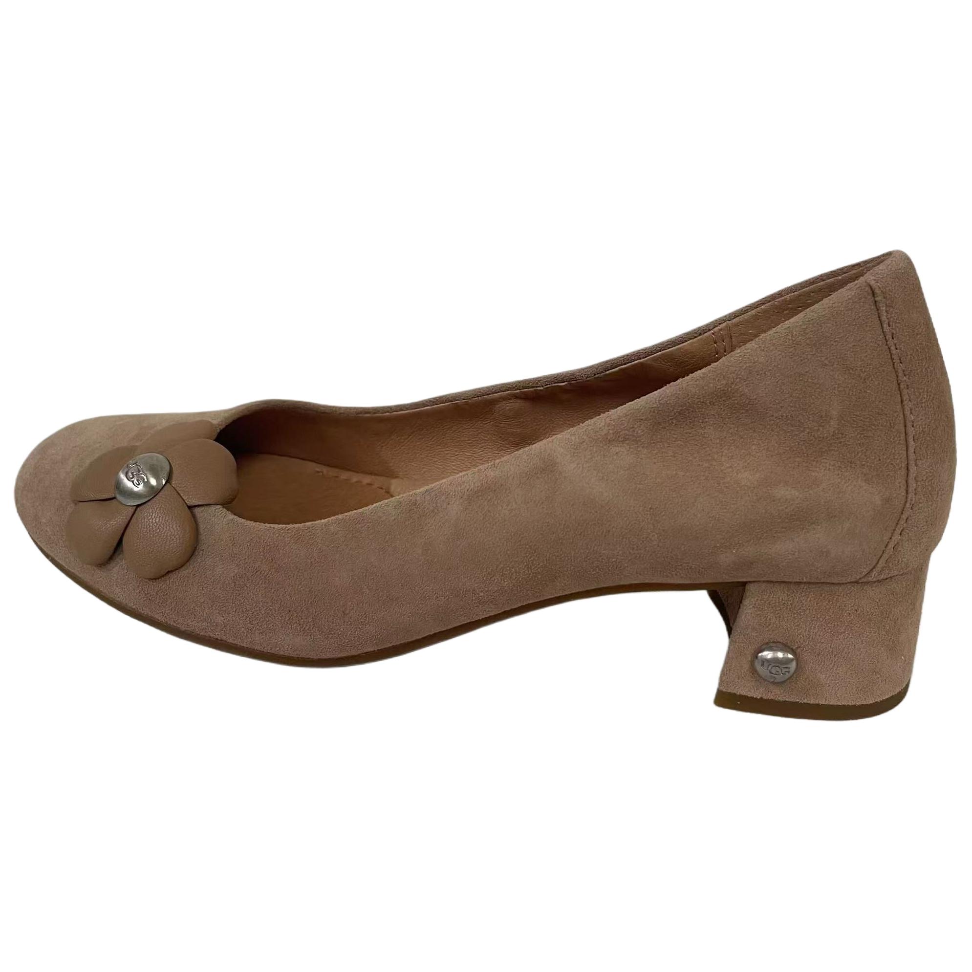 

UGG Fleur Poppy Sheepskin Versatile Slip-On Chunky Heel High Heels 3.5cm Women high heels Beige 1092280-TDL 39