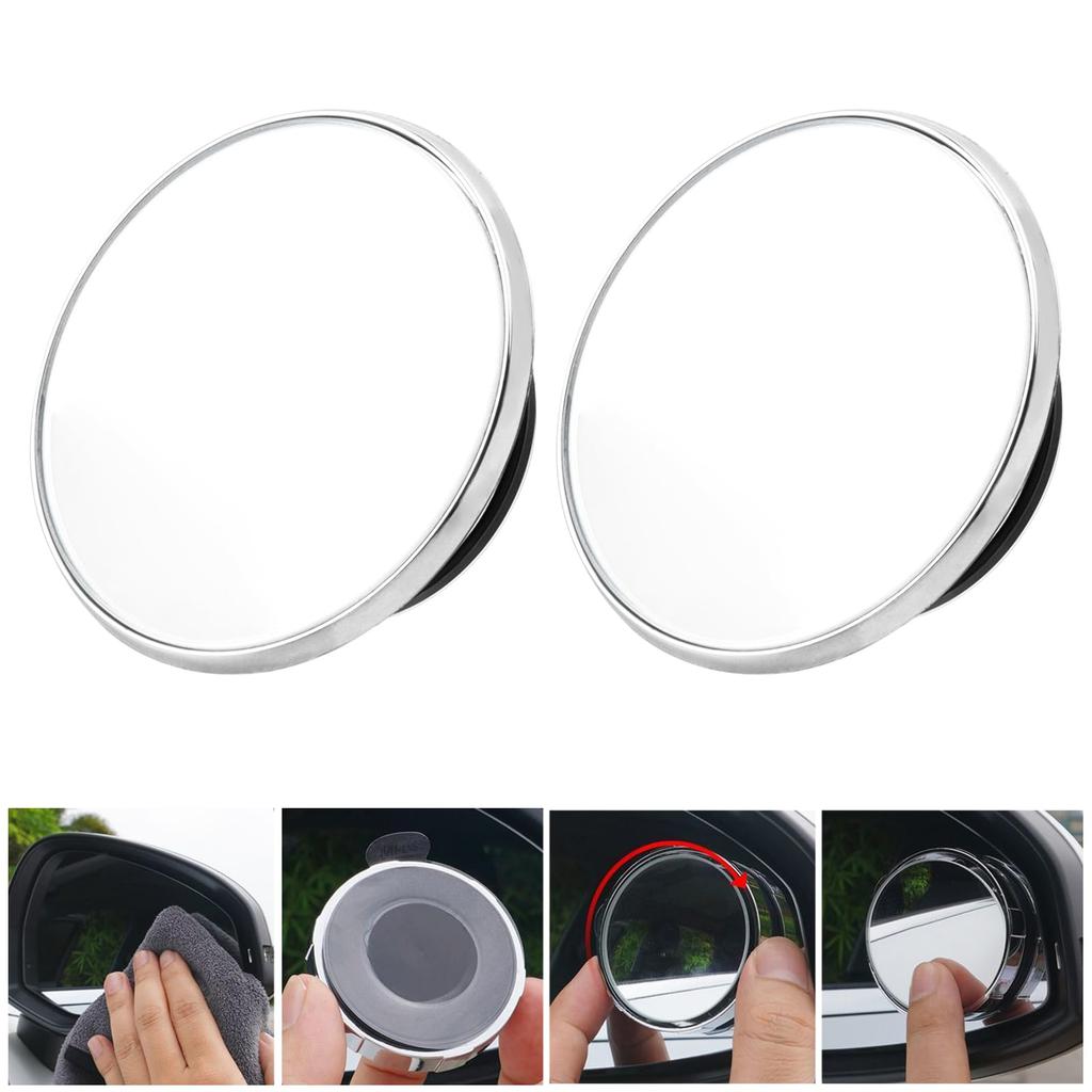 Bestgle Pack Blind Spot Mirror, Round 360 Degree Car HD Blind Spot Mirror, Adjustable