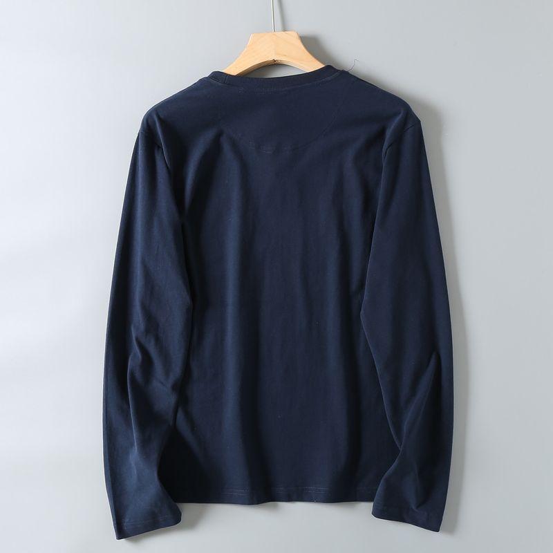 Men's Long-Sleeve T-Shirt for Export, American Style, Loose Fit, Casual Crew Neck, Spring and Autumn, Trendy Base Layer Top