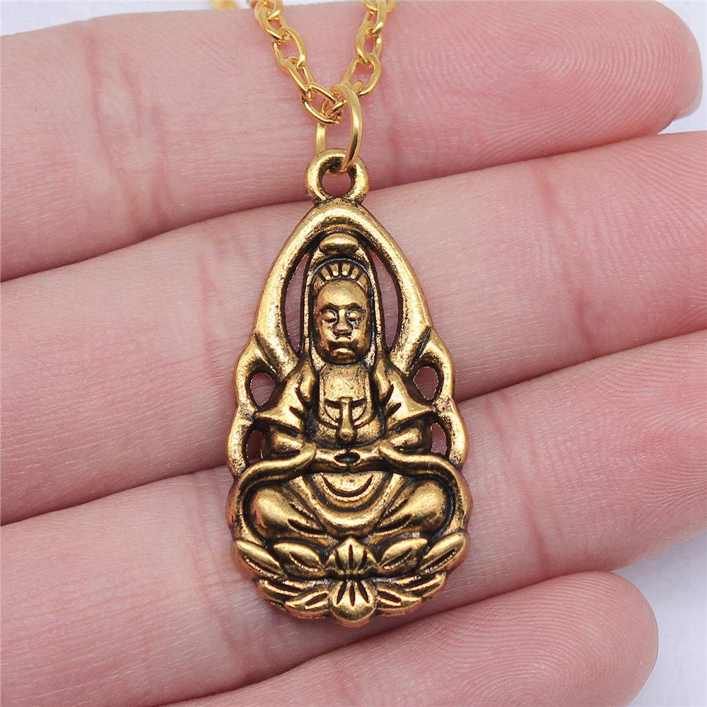 Amuletă talisman de culoare aurie, colier cu lanț lung de 45 cm sau 70 cm, bijuterii feminine, aniversare de nuntă, etnice pentru tine