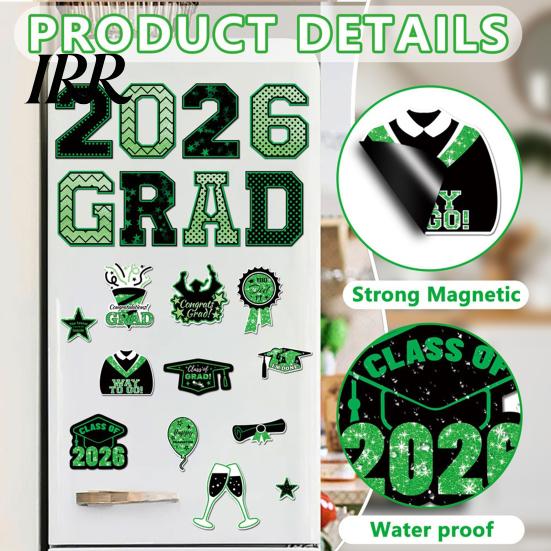Graduation Party Car Decor 2026 Magnetic Decals Waterproof Magnets Celebration Fade-Resistant Reusable for Vehicles Fridge