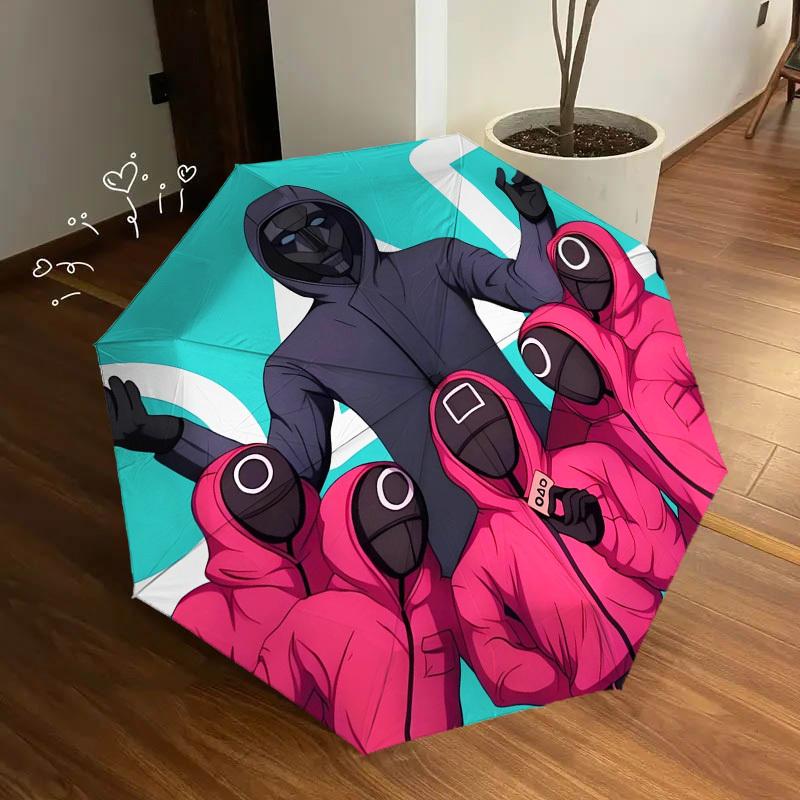 1pc Squid Games Themed High-quality Umbrella,Automatic Opening and Closing Umbrella,Multi-functional Umbrella G0811094