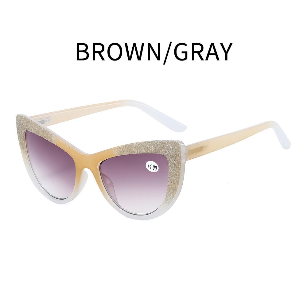 New High-end Cat Eye Presbyopia Glasses Fashion Butterfly Shaped Sunglasses Ultra Light High-definition Glasses Diopter To +4.0