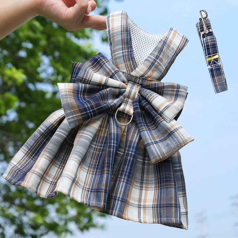 Pet Supplies Dog Skirt Cat JK Cat Chest Strap Dog Rope Teddy Pomeranian Walking Dog Clothes Traction Rope