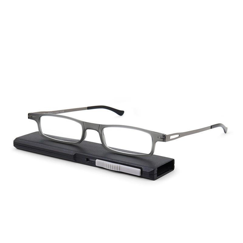 TR Metal Anti Blue Light Reading Glasses Lightweight Push Pull Case Presbyopia Glasses Accessories Easy To Carry