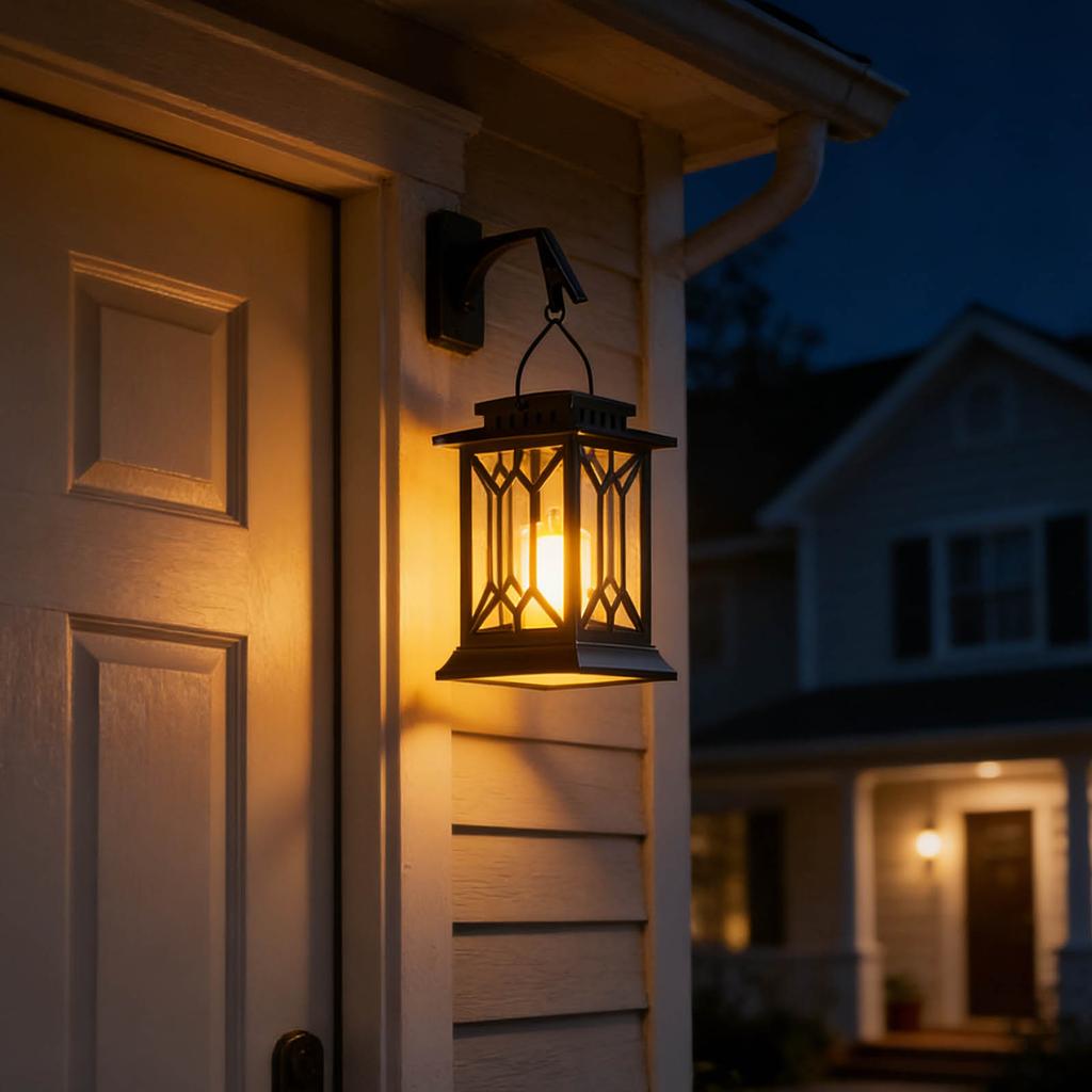 Outdoor Courtyard Solar Light Home Decoration Vintage Hanging Lamp European Flame Handheld