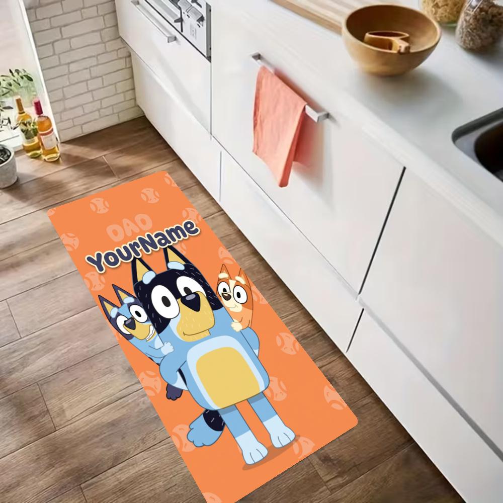 Bluey Customize Your Name Kitchen Rug Runner Rug Laundry Mat Hallway Entryway The Best Gift Choice