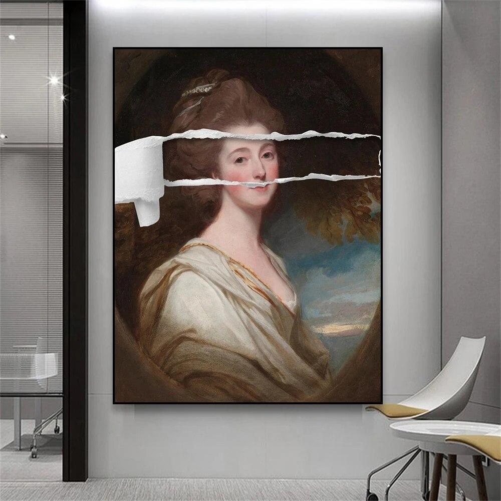 

Винтажный измененный художественный постер с портретом Джейн Хоскинс, принты, картина маслом в стиле рококо, Джордж Ромни, классическая картина на холсте, домашний декор 21cm×30cm NoFrame