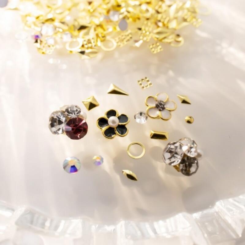 Cubic Stone Point Mix Metal Charm Parts Set