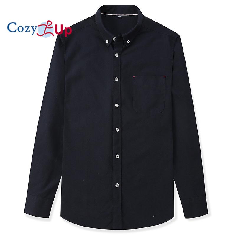 

Мужские классические рубашки Cosy Up с длинными рукавами — повседневная рубашка обычного кроя на пуговицах с карманами 4XL темно-синий