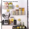 Heavy Duty Metal Magnetic Refrigerator Storage Rack Large Capacity Space Saving Organizer for Pantry Snacks