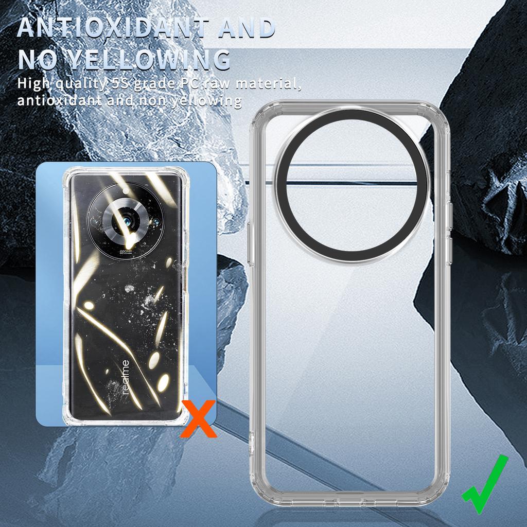 For Realme 11 Pro+ 5G/11 Pro 5G Back Case Clear PC+TPU Drop-proof Phone Cover