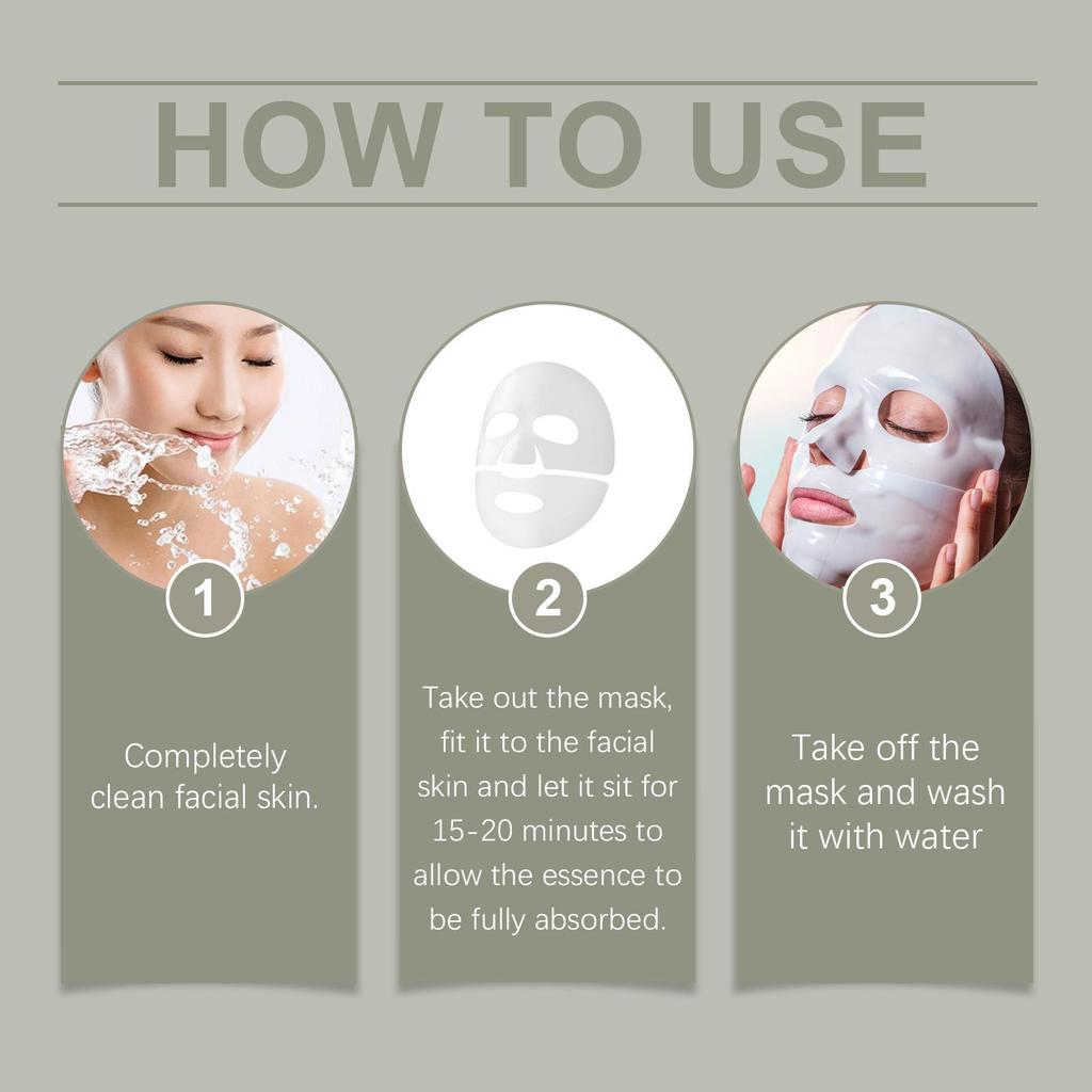 Hoygi Collagen Hydrating Facial Mask (Boxed), moisturizes and hydrates, firms and lifts, nourishes, suitable for the face, 4 pieces