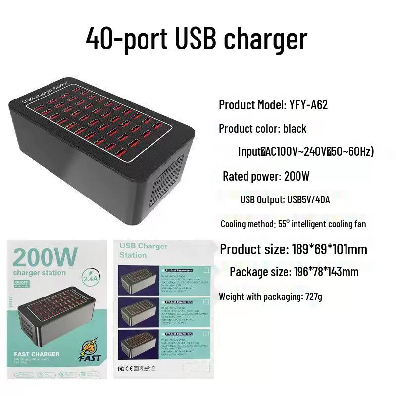 High-Power USB Multi-Port Charging Station: 10, 15, 20, 25, 30, 40-Ports for Mobile Devices