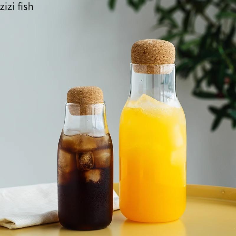 Cork Stopper Transparent High Borosilicate Glass Storage Bottle Sealed Can Tea Can Coffee Bean Storage Bottle Kitchen Supplies