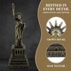 5.9in Statue Of Liberty Model Antique Bronze Metallic Statue Desktop Sculpture Mini Exquisite Metal Building Model Office Decor