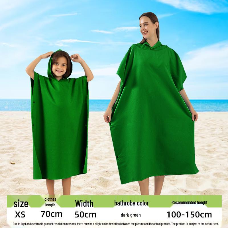 Ultrafine Fiber Hooded Beach Bathrobe and Portable Changing Towel