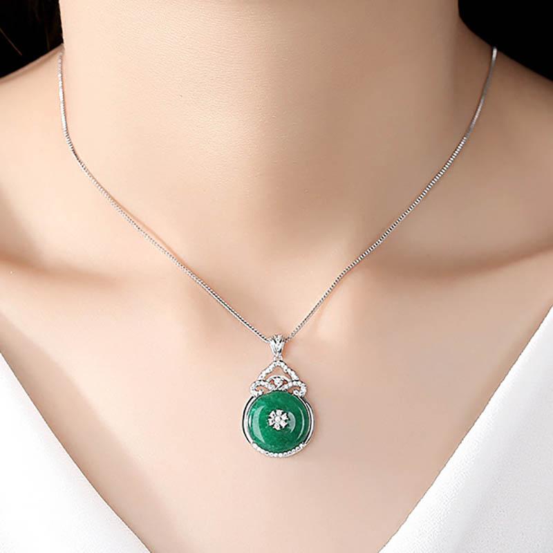 BELLA BOX Collana di cristallo semplice con catena di clavicola personalizzata splendida a forma di verde di vendita caldo per il commercio all'ingrosso di gioielli da sposa da donna