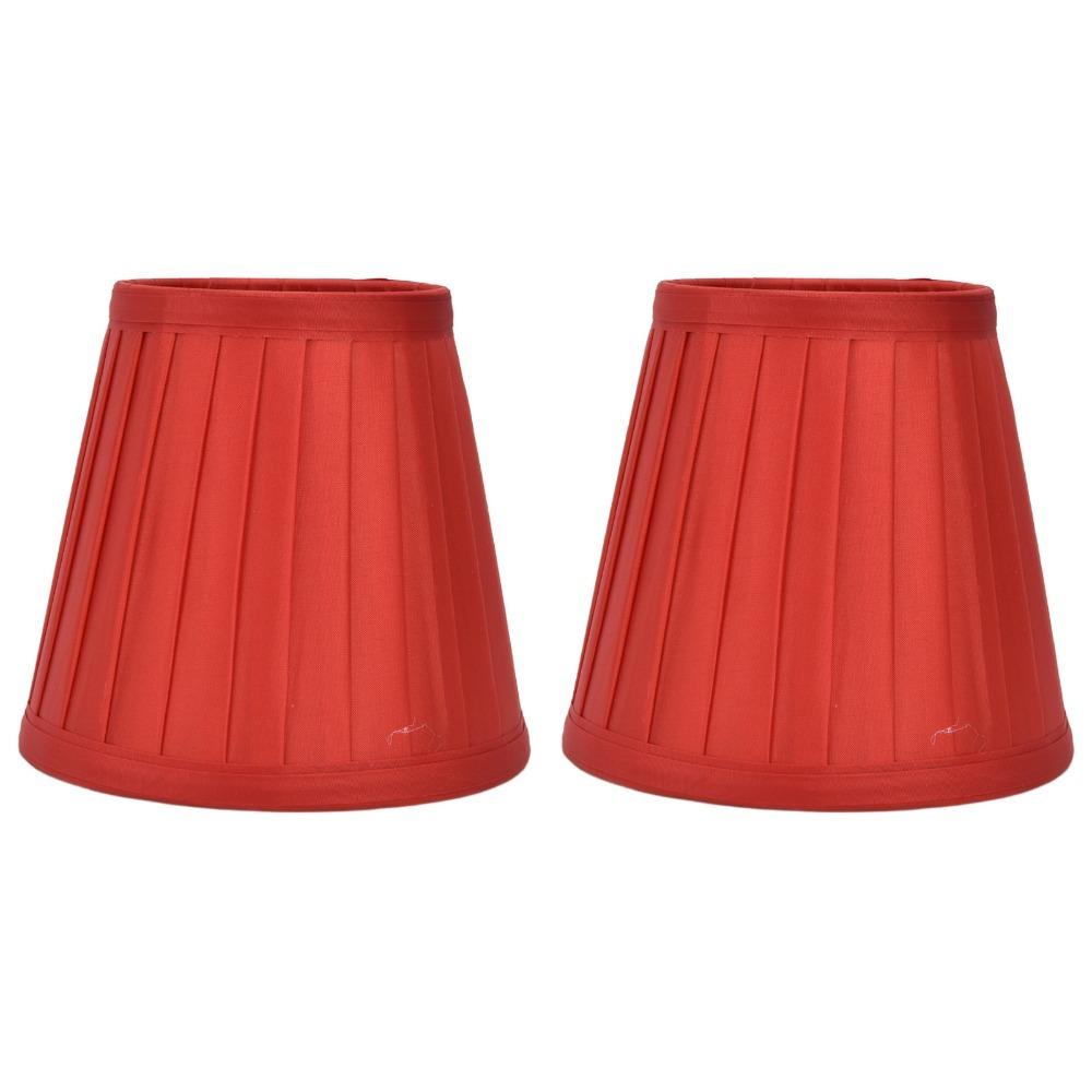 

2PCS Clip On Design Clip On Lamp Shade Fabric Barrel Fabric Lampshade Small Lamp Shade Chandelier червоний