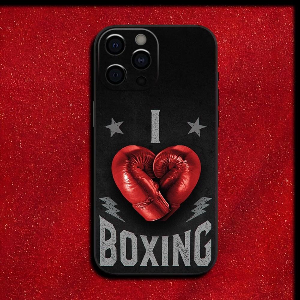 Boxing Gloves Phone Case For iPhone 16,15,14,13,12,11,Pro,X,XS,Max,XR,Plus,Mini Soft Black Cover