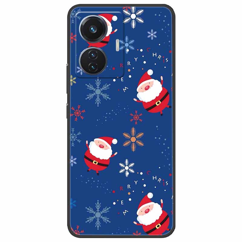 Christmas Case For Vivo T1 44W Soft Silicone Back Cover for Vivo T1 4G Snapdragon 680 Phone Case Cartoon V2153 VivoT1 4G Funda