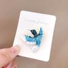 National Style Blue-Winged Bird Brooch Niche High-End High-End Women'S Brooch Retro Pin Coat Accessories