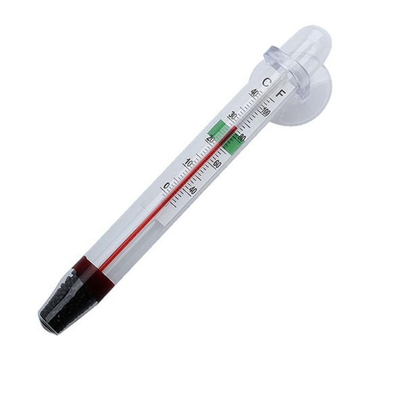 Glass Tube Aquarium Fish Thermometer Temperature Submersible Suction Tanks Decor