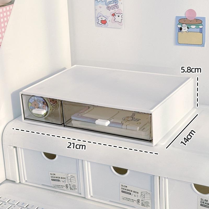 Schreibtisch-Aufbewahrungsbox Schubladentyp Acryl Transparent Schreibtisch-Schreibwaren Kosmetik Regal Büro-Organisation Box