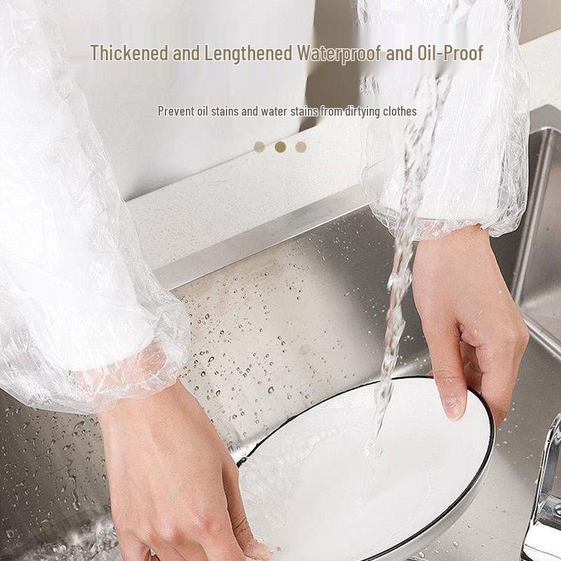 Wasserdichte Ölbeständige Einweg-PE-Überärmel: Dick, Verschleißfest, Schmutzabweisend, Ideal für Küche und Gemüsewaschen.
