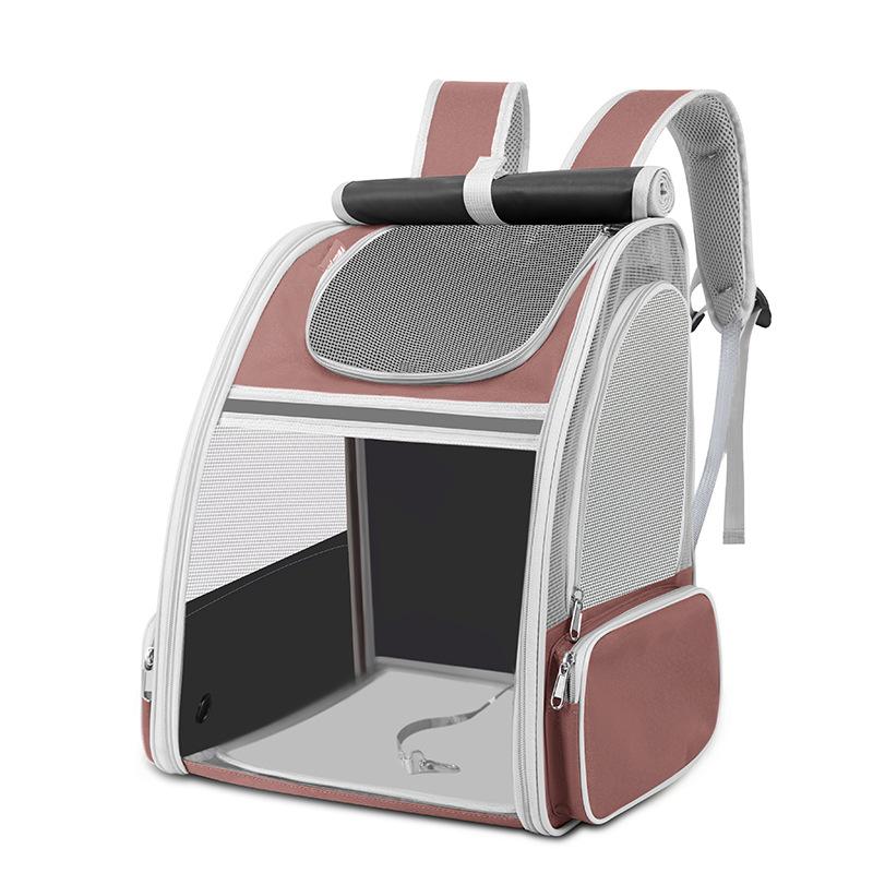 Double Shoulder Cat Bag Portable Travel Pet Bag Go Out Breathable Foldable Cat Cage Large Capacity Dark Pet Bag