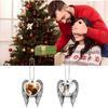 6 Set Sublimation Angel Wing Ornament Blanks Metal Love Heart Pendant Personalized Car Hanging Ornaments with Blank Photo for Home Window DIY Picture