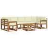 Outdoor Sofa Set with Cushions 8 Pcs Natural and Cream