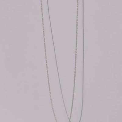 NACHSPIEL [SILBER] WEICHER GLANZ LANGE KETTE Halskette (SCHLANK)