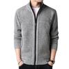 2024 Autumn Winter New Men's Jacket Slim Fit Stand Collar Zipper Jacket Men Solid Cotton Thick Warm Men Sweater