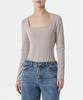 Musinsa Standard Woman Square Neck Long Sleeve Bodysuit [Ash Beige]