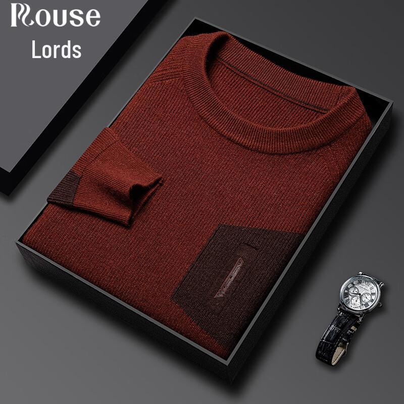 Мужской свитер Luotz с круглым вырезом, приятный для кожи, в стиле business casual 4XL